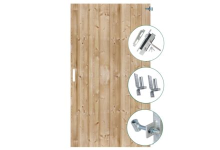 Dichte schuttingdeur Schoorl rabatdelen geimpregneerd 100x200cm en RVS slot