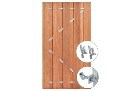 Tuindeur hardhout in stalen frame 100x180cm