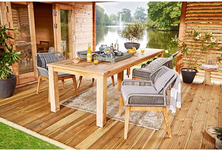 Teak tuintafel Rustiek met extra middenpoot 300x100cm