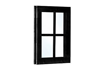 Vast raam 4-ruits douglas zwart B59.2xH76.2cm 