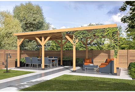 Overkapping Zoutelande Red Class Wood DHZ bouw 750x333cm