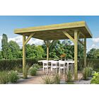 Prieel Modern middel plat dak 356x356cm Tuindeco