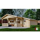Blokhut 5x5+2Z Interflex 690x540cm + veranda / luifel 200cm