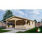 Blokhut 5x5+3 Interflex 540x540cm + veranda / luifel 300cm
