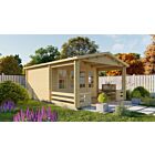 Blokhut Bolton 440x340cm + veranda / luifel 223cm