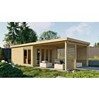 Blokhut Tuinhuis Casper met overkapping 900x400cm Tuindeco