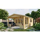 Blokhut Ipswich 440x440cm + veranda / luifel 223cm