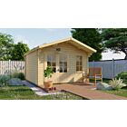 Blokhut Ulrik 380x380cm + veranda / luifel 70cm