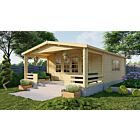 Blokhut Wigan 540x540cm + veranda / luifel 223cm