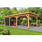 Moderne overkapping Odense type 8 XXL 943x450cm met zwarte wanden
